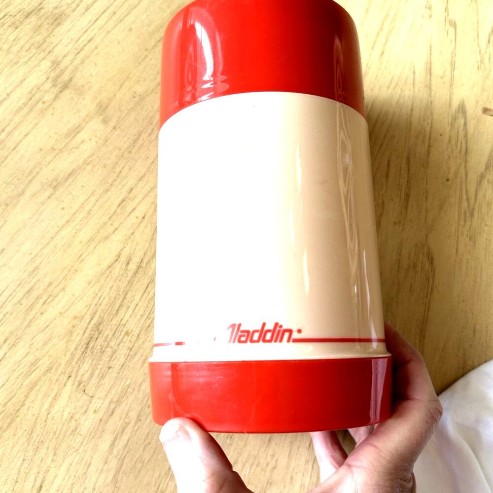 vtg Thermos camping survival Bottle Wide Mouth USA Red utility soup coffee Work